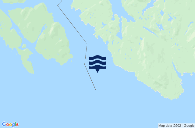 Mapa da tábua de marés em Haystack Island, Canada