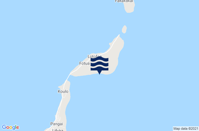 Mapa da tábua de marés em Ha‘apai, Tonga