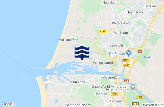 Mapa da tábua de marés em Heemskerk, Netherlands
