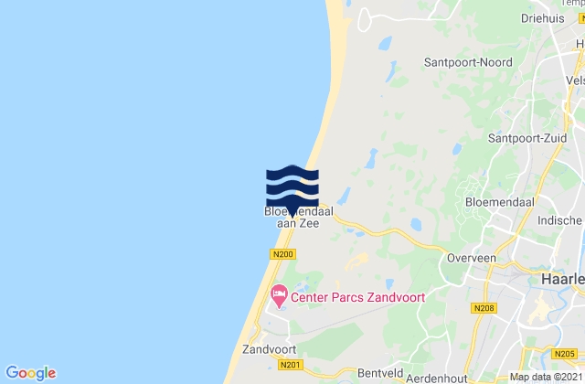 Mapa da tábua de marés em Heemstede, Netherlands