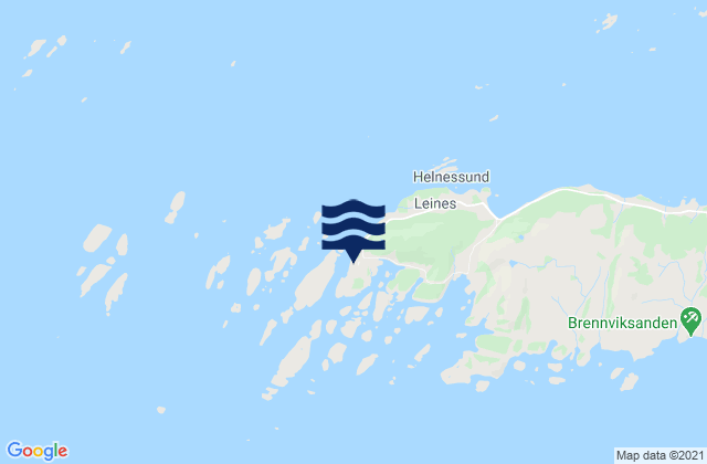 Mapa da tábua de marés em Helnessund, Norway