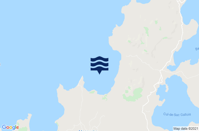 Mapa da tábua de marés em Helodrano Courrier, Madagascar