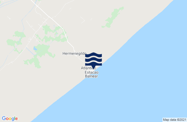Mapa da tábua de marés em Hermenegildo, Brazil