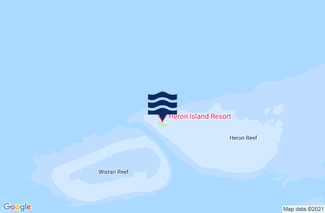 Mapa da tábua de marés em Heron Island, Australia