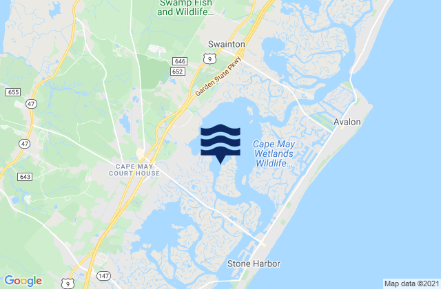 Mapa da tábua de marés em Herring Point, United States