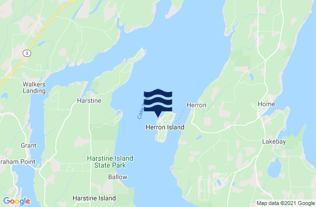 Mapa da tábua de marés em Herron Island, United States