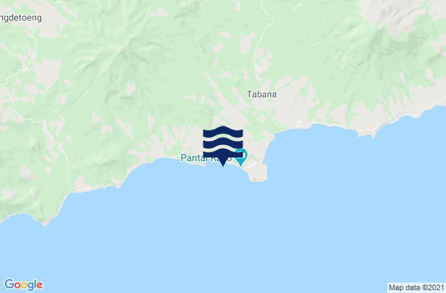 Mapa da tábua de marés em Hewa, Indonesia