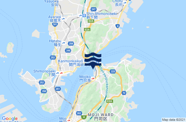 Mapa da tábua de marés em Higashiminatomachi, Japan