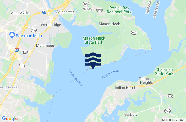 Mapa da tábua de marés em High Point, United States