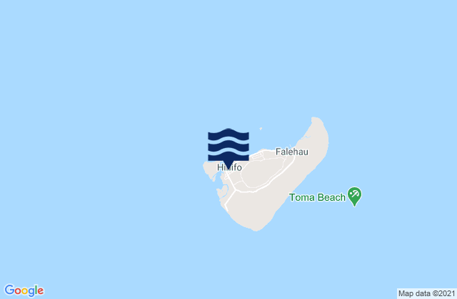 Mapa da tábua de marés em Hihifo, Tonga