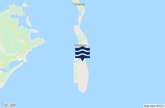 Mapa da tábua de marés em Hilaban Island, Philippines
