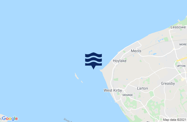 Mapa da tábua de marés em Hilbre Island, United Kingdom