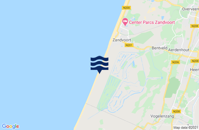 Mapa da tábua de marés em Hillegom, Netherlands