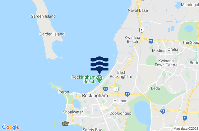 Mapa da tábua de marés em Hillman, Australia