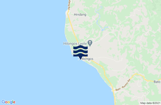 Mapa da tábua de marés em Hilongos, Philippines