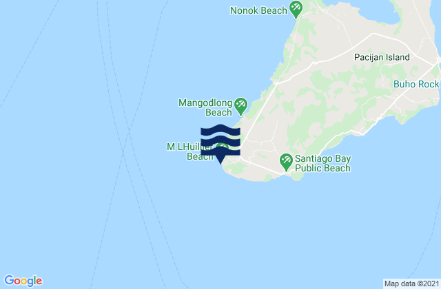 Mapa da tábua de marés em Himensulan, Philippines