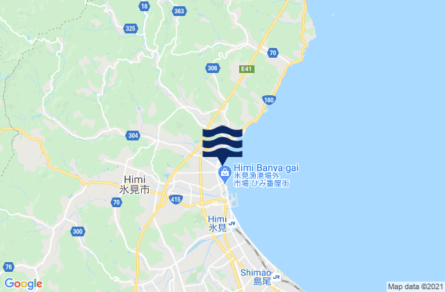 Mapa da tábua de marés em Himi Shi, Japan
