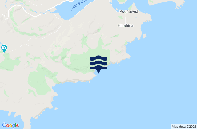 Mapa da tábua de marés em Hinahina Cove, New Zealand
