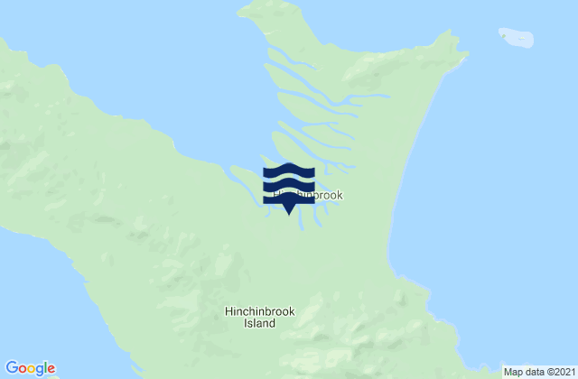 Mapa da tábua de marés em Hinchinbrook Island, Australia