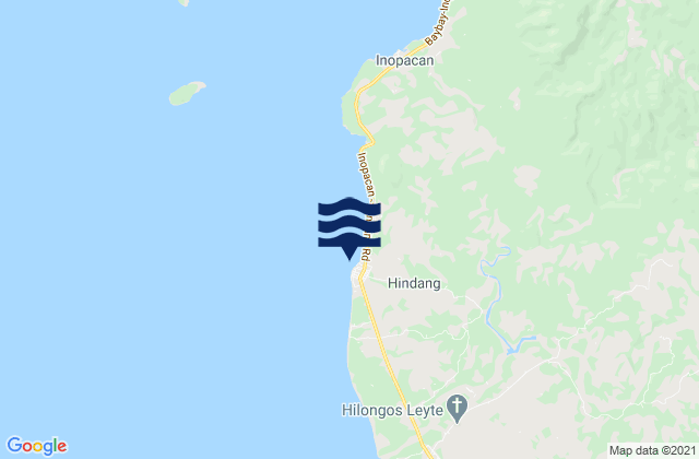 Mapa da tábua de marés em Hindang, Philippines