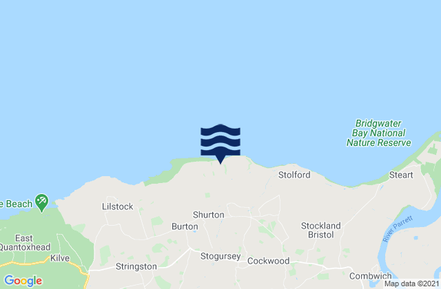 Mapa da tábua de marés em Hinkley Point, United Kingdom