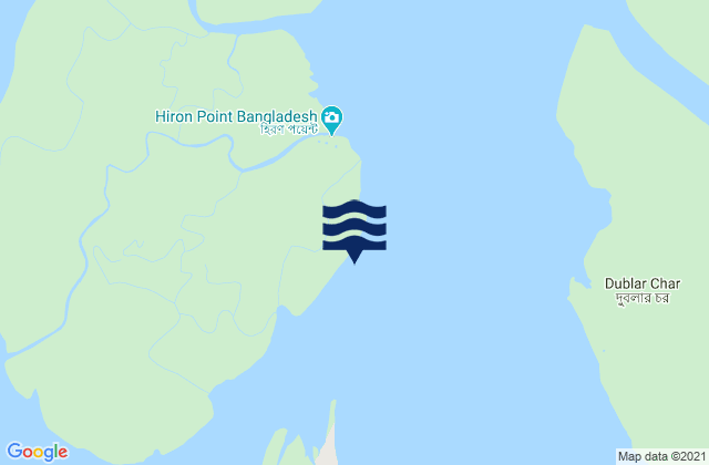 Mapa da tábua de marés em Hiron Point, Bangladesh