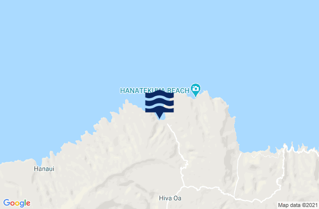 Mapa da tábua de marés em Hiva-Oa, French Polynesia