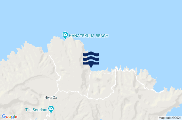 Mapa da tábua de marés em Hiva Oa, French Polynesia