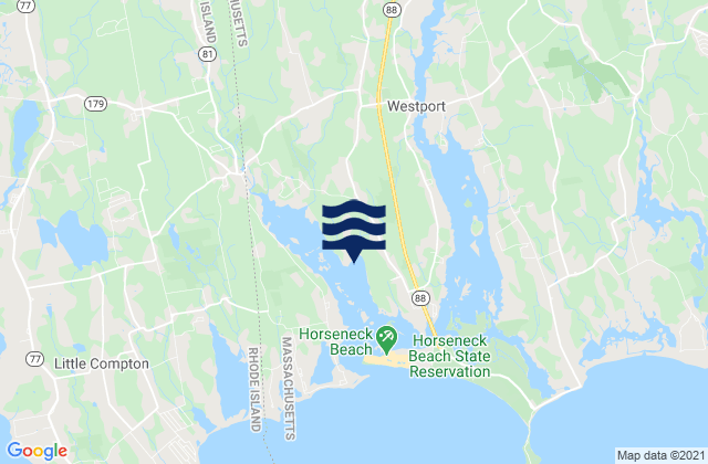 Mapa da tábua de marés em Hix Bridge East Branch, United States