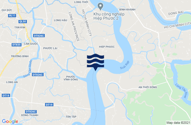Mapa da tábua de marés em Ho Chi Minh Vict Port, Vietnam