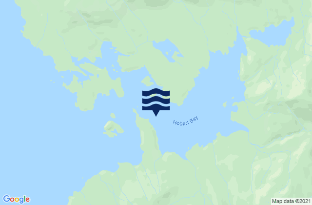 Mapa da tábua de marés em Hobart Bay, United States