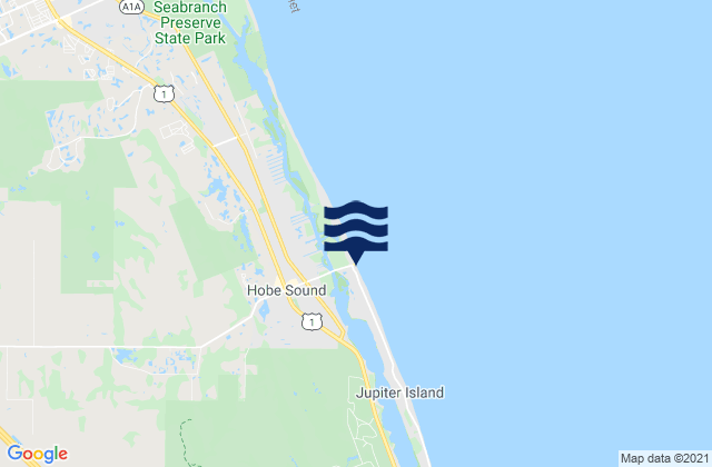 Mapa da tábua de marés em Hobe Sound Beach, United States