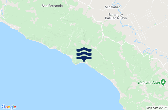 Mapa da tábua de marés em Hobo, Philippines