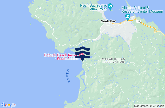 Mapa da tábua de marés em Hobuck/North Coast, United States