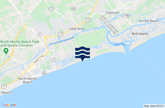 Mapa da tábua de marés em Hog Inlet Pier, United States