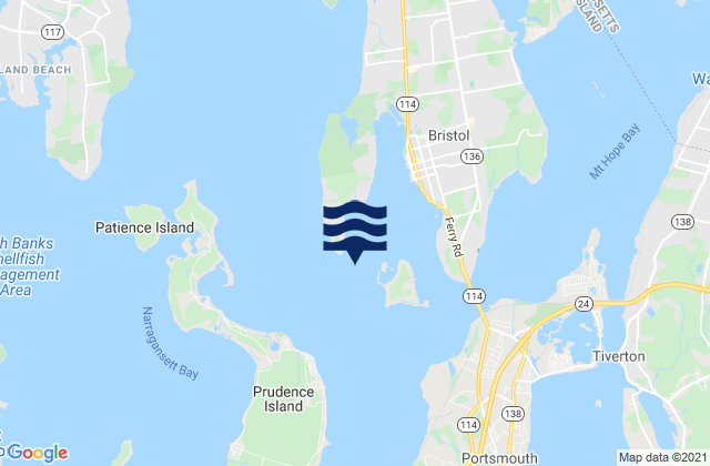 Mapa da tábua de marés em Hog Island northwest of, United States