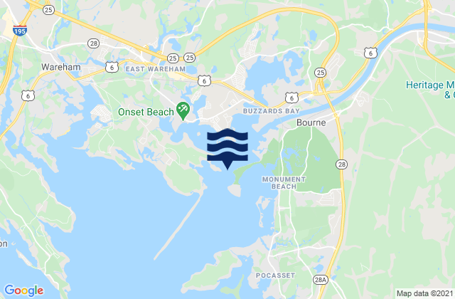 Mapa da tábua de marés em Hog Neck, United States
