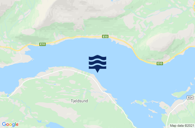Mapa da tábua de marés em Hol, Norway