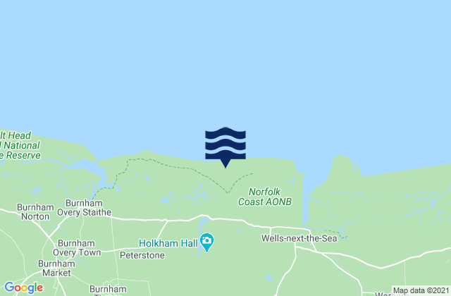 Mapa da tábua de marés em Holkham Bay Beach, United Kingdom
