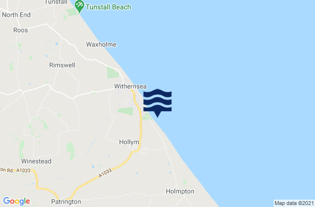 Mapa da tábua de marés em Hollym, United Kingdom