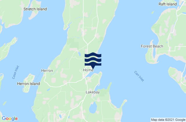 Mapa da tábua de marés em Home Von Geldern Cove Carr Inlet, United States