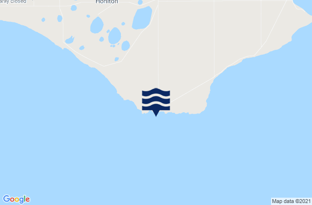 Mapa da tábua de marés em Honiton, Australia