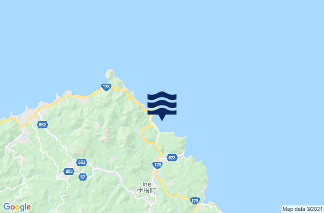 Mapa da tábua de marés em Honjō Gyokō, Japan