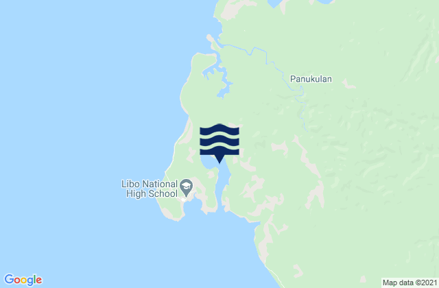 Mapa da tábua de marés em Hook Bay (Polillo Island), Philippines