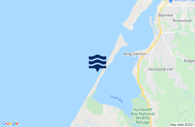 Mapa da tábua de marés em Hookton Slough, United States