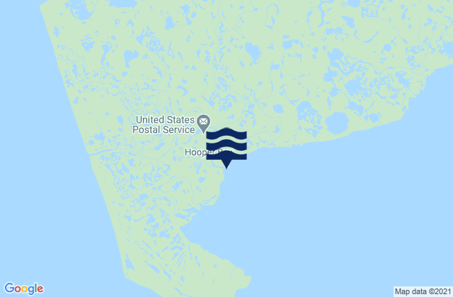 Mapa da tábua de marés em Hooper Bay, United States