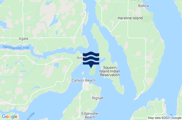 Mapa da tábua de marés em Hope Island, United States