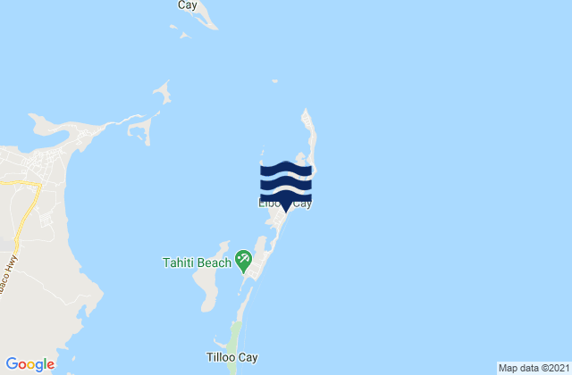Mapa da tábua de marés em Hope Town District, Bahamas