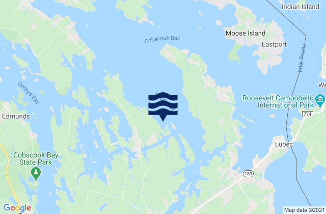 Mapa da tábua de marés em Horan Head, Canada