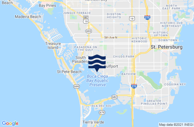 Mapa da tábua de marés em Horan Head, South Bay, United States